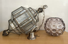 Load image into Gallery viewer, 1043 - Left: Ceiling lamp (64cm) 45€, pink vase (21cm high) 25€.
