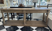 Load image into Gallery viewer, 1013 - Very large (200cm x 50cm, 76cm high) large solid-wood rustic/provincial console table.
