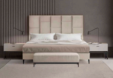 Load image into Gallery viewer, LA PREMIER "BURDEOS" - 120cm high, 9cm thick. Fabric or faux leather. Available in all sizes and different colors (click!)! PRICE STARTING FROM 240€
