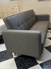 Load image into Gallery viewer, 1034 - Click clack bed sofa! (The armrests are easy to remove) (Sofa: 210cm, Bed: 105cm x 182cm)
