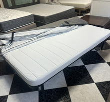 Load image into Gallery viewer, 1116 - BED sofa, (mattress behind the grey cover is in very good condition!) (Sofa: 195cm. Bed: 145cm x 195cm)
