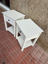 Load image into Gallery viewer, 1167 - Two white bedside tables, 95€ for both. (49cm x 40cm, 63cm high)
