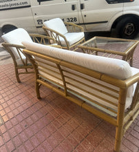 Load image into Gallery viewer, 1009 - Naya sofa suite in very good condition!  (Sofa 135cm)  (metal with bamboo print)

