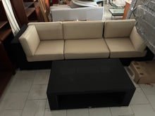 Cargar imagen en el visor de la galería, 1007 - We have a VERY LARGE 9 -piece rattan sofa suite in our warehouse!! It is modular and can be put in different shapes, all the cushions are in the same color, just different light. ALL pieces for 950€. All in very good condition!
