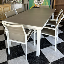 Load image into Gallery viewer, 1003 - High quality outdoor table with 6 chairs, all in good condition! (EXTENDS!! Non-extended as the photo is: 180cm x 100cm)
