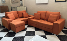 Load image into Gallery viewer, 1005 - Two seater sofas with pouffe in very good condition!  (Both sofas are the same size, 177cm) 575€for the set!
