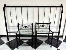 Load image into Gallery viewer, 1071 - Metal headboard (160cm) + 2 bedsides. 165€ for all.
