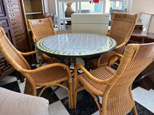 Load image into Gallery viewer, 1001 - Moroccan tiled round table (100m across) + 4 armchairs in very good condition!
