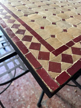 Load image into Gallery viewer, 1002 - Large Moroccan (200cm x 100cm) heavy dining table + 8 wrought iron chairs.
