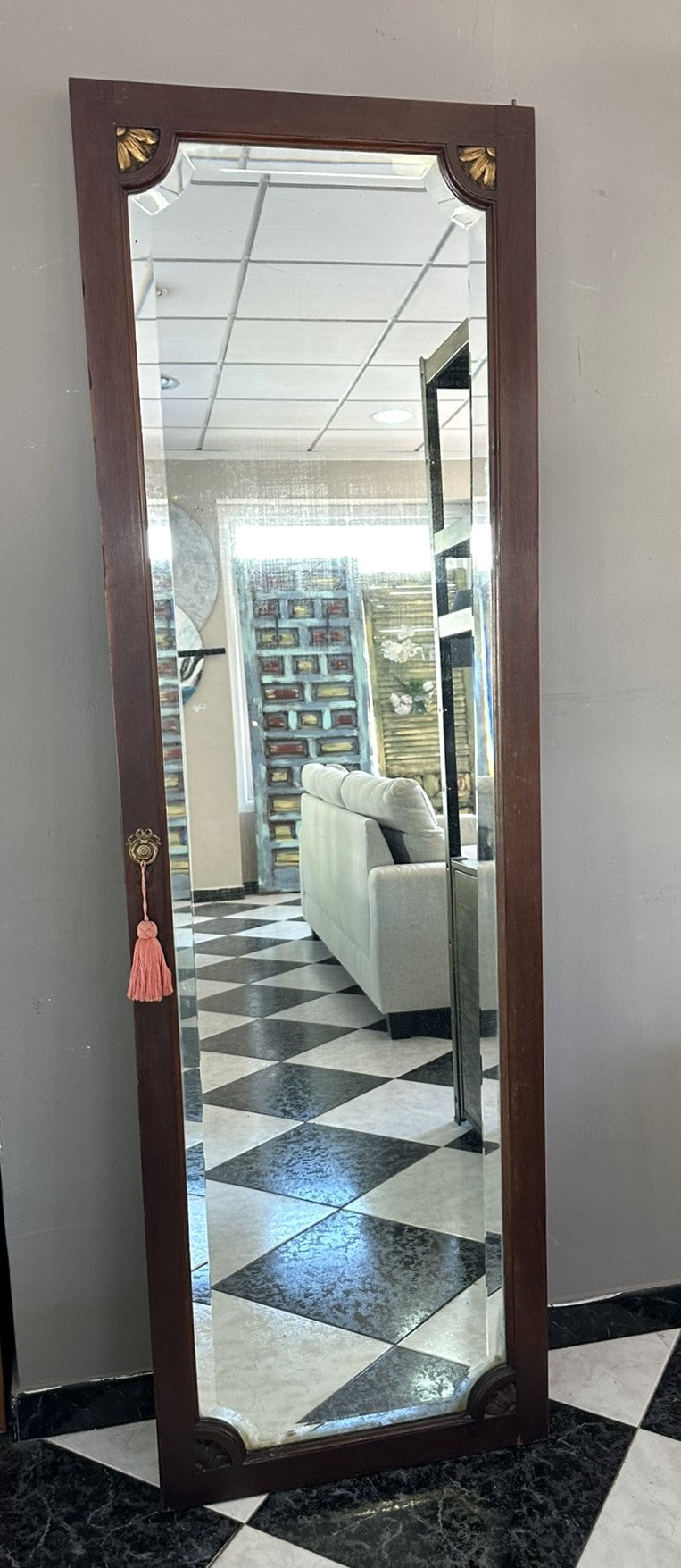 1157 - Heavy mirror made from door (WE HAVE TWO IN STOCK!!) (56cm x 180cm)