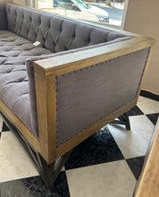 Load image into Gallery viewer, 1002 - Sofa with wooden trim (200cm).
