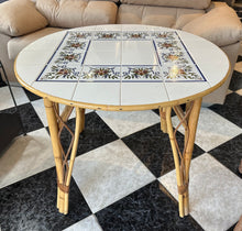 Cargar imagen en el visor de la galería, 1115 - Bamboo tiled dining table (93cm across).
