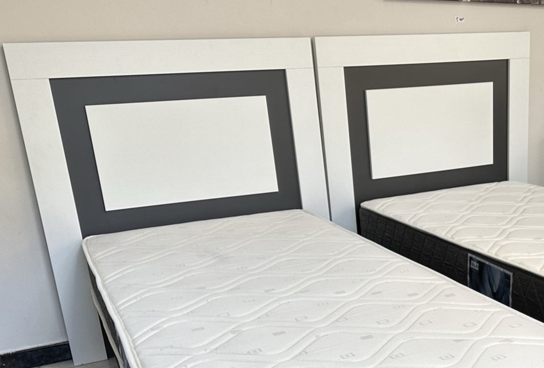 1040 - Two heavy single headboards (112cm wide, 121cm high), 145€ for both!