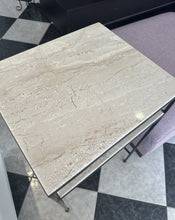 Cargar imagen en el visor de la galería, 1112 - Heavy marble and iron side table (47cm x 41cm, 79cm high)
