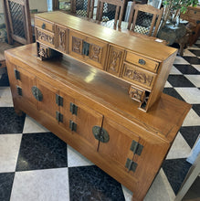Cargar imagen en el visor de la galería, 1012 - Oriental side board (150cm x 45cm, 73cm high) with top piece (102cm x 25cm, 36cm high).
