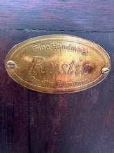 Cargar imagen en el visor de la galería, 1026 - HEAVY rustic wooden chest of drawers with studs on top (120cm x 43cm, 100cm high)
