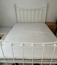 Load image into Gallery viewer, 1045 - Large white iron bed with mattress (160cm x 200cm), all in very good condition!

