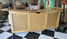 Load image into Gallery viewer, 1015 - Large good quality rattan sideboard  (glass to go on top, missing on photo) (203cm x 51cm, 87cm high)
