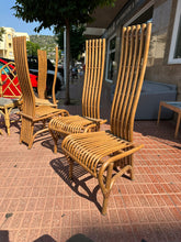Load image into Gallery viewer, 1036 - Set of 6 wooden chairs. (a little lower than the normal dining chair, more of a lounge chair).

