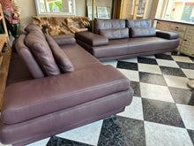 Load image into Gallery viewer, 1000 - High quality leather sofa suite in very good condition! (a little darker in the shop than on these photos!) (2-seater= 185cm + 3-seater= 226cm) 765€ for both!
