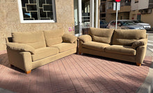 Load image into Gallery viewer, 1011 - Two comfortable 3-seaer fabric sofas in very good condition (each sofa is 205cm  465€ for both!)
