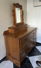 Load image into Gallery viewer, 1055 - Solid wooden chest of drawers and mirror.
