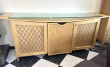 Load image into Gallery viewer, 1068 - Large good quality rattan sideboard  (glass to go on top, missing on first photo, see more when click) (203cm x 51cm, 87cm high)
