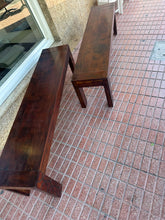 Load image into Gallery viewer, 1006 - Two wooden solid benches. (160cm x 35cm, 46cm high)
