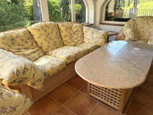 Load image into Gallery viewer, 1021 - Large and comfortable rattan suite! (2 armchairs, sofa and table!) 325€ for the set!!
