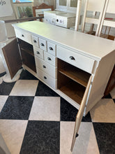 Load image into Gallery viewer, 1026 - Painted wooden sideboard (165cm x 50cm, 90cm high) (White)
