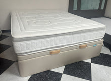 Load image into Gallery viewer, 1060 - Canape (lift up base) faux leather + mattress. (150cm x 190cm)  Good condition.
