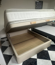 Load image into Gallery viewer, 1060 - Canape (lift up base) faux leather + mattress. (150cm x 190cm)  Good condition.

