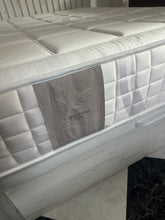 Load image into Gallery viewer, 1025 - High quality bed + furniture set in perfect condition, as new! Canapé (lift up base) + headboard + 2 bedsides (all form our new beds store) + mattress (150cm x 190cm).
