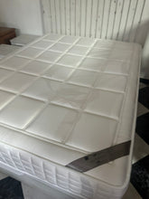 Load image into Gallery viewer, 1025 - High quality bed + furniture set in perfect condition, as new! Canapé (lift up base) + headboard + 2 bedsides (all form our new beds store) + mattress (150cm x 190cm).
