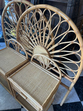 Cargar imagen en el visor de la galería, 1120 - Two headboards for single beds + 2 bedside tables. 150€ for the whole set!
