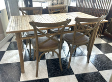 Load image into Gallery viewer, 1021 - Bamboo table (150cm x 80cm)  + 4 chairs (not very good photos, looks a lot nicer in the shop!)
