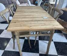 Load image into Gallery viewer, 1021 - Bamboo table (150cm x 80cm)  + 4 chairs (not very good photos, looks a lot nicer in the shop!)

