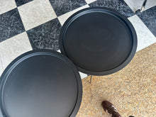 Cargar imagen en el visor de la galería, 1112 - Black metal side tables, 5€ each. (47cm across, 52cm high)
