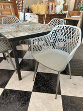 Load image into Gallery viewer, 1003 - Tiled table (92cm x 92cm) + 4 chairs. All in good condition!
