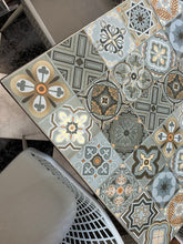 Load image into Gallery viewer, 1003 - Tiled table (92cm x 92cm) + 4 chairs. All in good condition!
