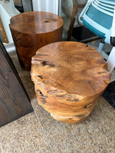 Load image into Gallery viewer, 1010 - Very heavy (!!) wooden stool / side table  (47cm across, 49cm high)

