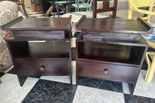 Load image into Gallery viewer, 1089 - Wooden bedside tables (51cm x 35cm, 59cm) 125€ for both.
