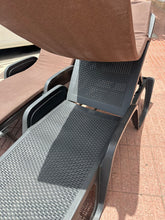 Load image into Gallery viewer, 1145 - Black sun loungers with brown cushions, 95€ for all 4 pieces.  (We have two more sun loungers, but without cushions!)
