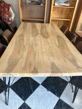 Load image into Gallery viewer, 1002 - High quality HEAVY wooden dining table (215cm x 107cm) + 6 chairs! All in very good condition!
