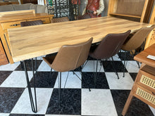 Load image into Gallery viewer, 1002 - High quality HEAVY wooden dining table (215cm x 107cm) + 6 chairs! All in very good condition!
