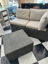 Load image into Gallery viewer, 1008 - Small rattan sofa suite. The sofa comes in two parts, so could be used as two chairs + table) (3 modules, each module about 70x70cm)
