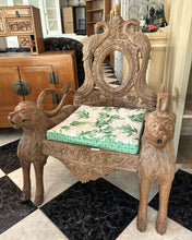 Load image into Gallery viewer, 1011 - Vintage Indian carved wood throne chair.
