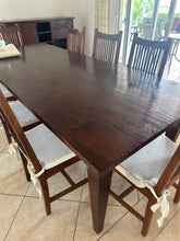 Load image into Gallery viewer, 1004 - Large and solid high quality wooden table (240cm x 100cm) + 8 chairs in very good condition!

