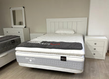 Cargar imagen en el visor de la galería, MW &quot;Set no. 12&quot; - 5 -piece wooden set - Chest of drawers (102cm x 40cm, 83cm high) + mirror (100cm x 80cm) + headboard (160cm wide, 120cm high)+ 2 x bedsides (59cm x 36cm, 62cm high)
