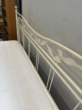 Load image into Gallery viewer, 1124 - Super king iron bed frame + mattress (180cm x 200cm, nice and clean!) + 2 bedside tables.
